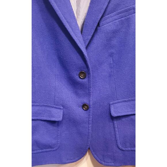 TALBOTS Colbolt Blue Peacoat 2 Button Closure Wool Blend Jacket Size 8 - Picture 4 of 8